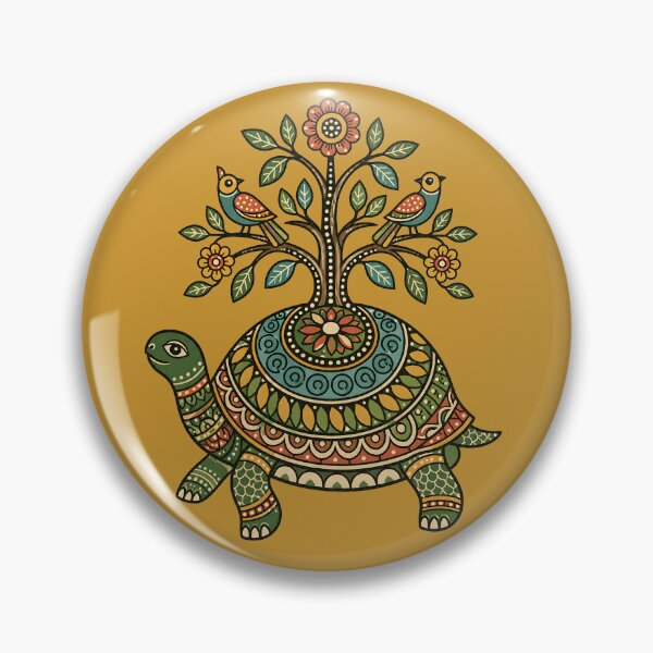 Item preview, Turtle Tree of Life Tribal Art Design  Boho Nature Animal Spirit Turtle  Indigenous Gond Folk Pattern Apparel designed and sold by  MAD's Recreation Studio.