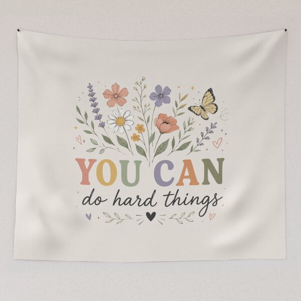 Item preview, Wildflower, You Can Do Hard Things, Motivational Teacher, Gift For Teacher, Counselor, Therapist designed and sold by Sprinkle12345.
