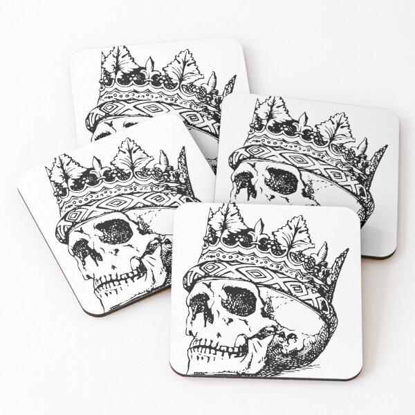 Item preview, Skull with Royal Crown Engraving Black and White Gothic Dark Art Skull King designed and sold by CLC54.