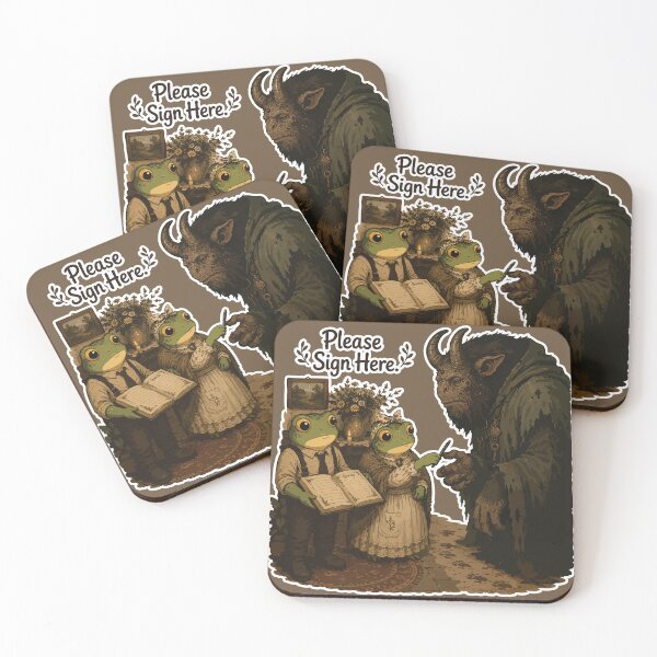 Item preview, Please Sign Here Frog Sticker – Cozy Cottagecore Horror | Cryptid Guest Book & British Humor designed and sold by SimplePoDesign.