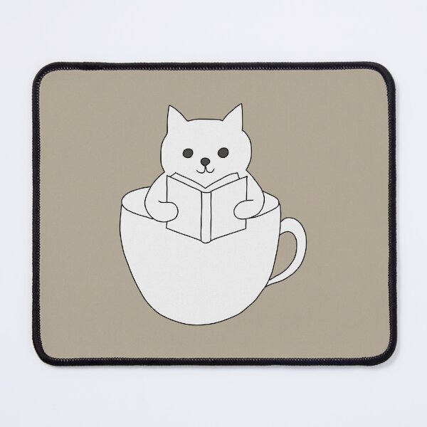 Item preview, Cat book lover in coffee cup illustration  designed and sold by LeshanArt.