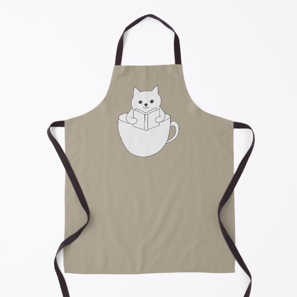 Item preview, Cat book lover in coffee cup illustration designed and sold by LeshanArt.