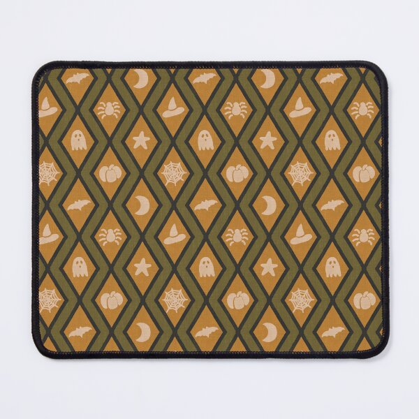 Item preview, Ghouls & Co - Retro Whimsigoth Halloween Argyle Olive Pink Orange designed and sold by DesigndN.