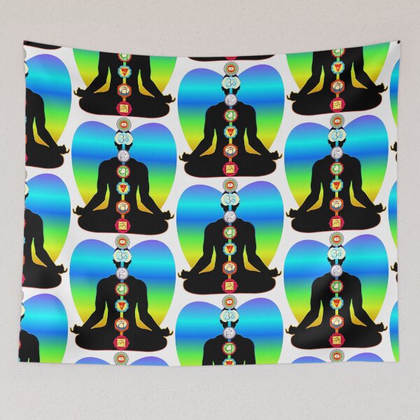 Item preview, meditation yoga man with chakras designed and sold by OrPolly.