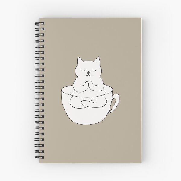 Item preview, Cat Meditation in Tea Cup Zen Illustration designed and sold by LeshanArt.