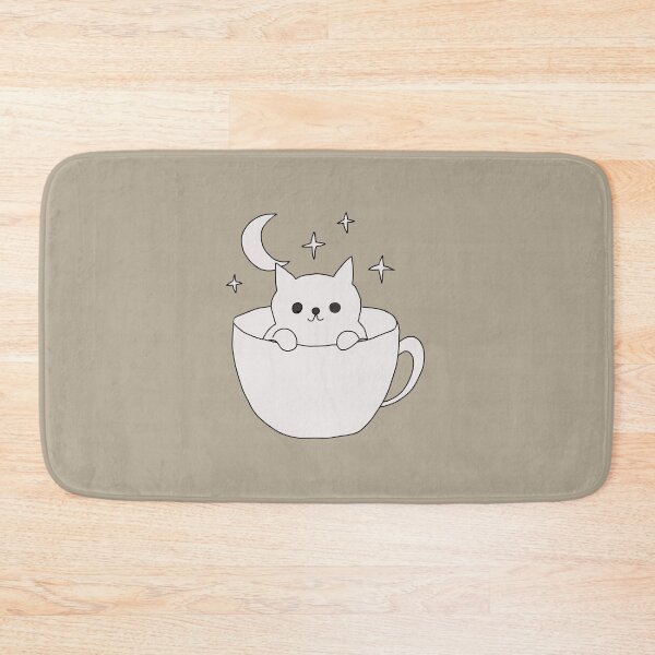 Item preview, Coffee cat, aesthetic moonlight kitten illustration designed and sold by LeshanArt.