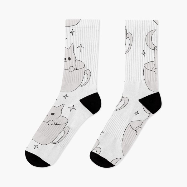 Item preview, Coffee cat, aesthetic moonlight kitten illustration designed and sold by LeshanArt.