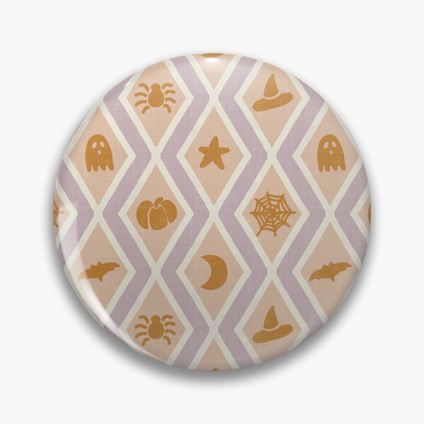 Item preview, Ghouls & Co - Retro Whimsigoth Halloween Argyle Lilac Pink Orange designed and sold by DesigndN.