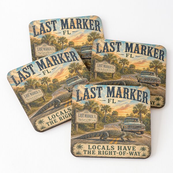 Item preview, Vintage Old Florida Coastal Town Art | Last Marker, FL – The Last of Old Florida designed and sold by IslandGirlArt.