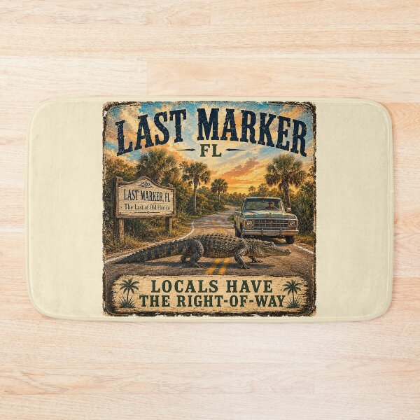 Item preview, Vintage Old Florida Coastal Town Art | Last Marker, FL – The Last of Old Florida designed and sold by IslandGirlArt.