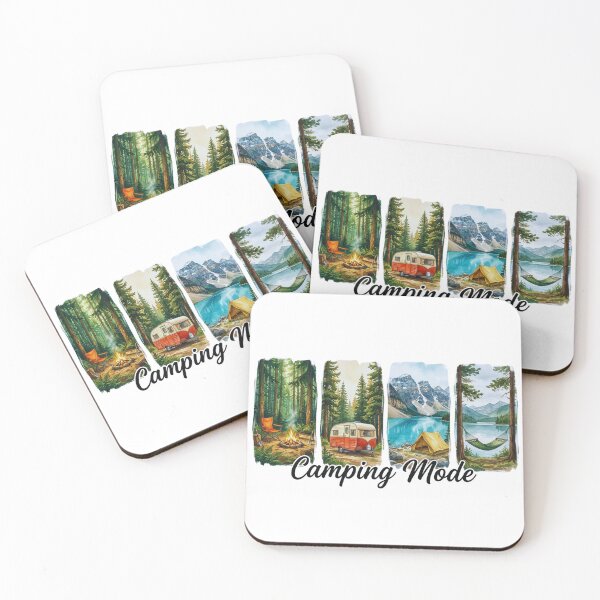 Item preview, Camping Mode – Four Scenic Outdoor Adventure Panels designed and sold by GabeMountainArt.