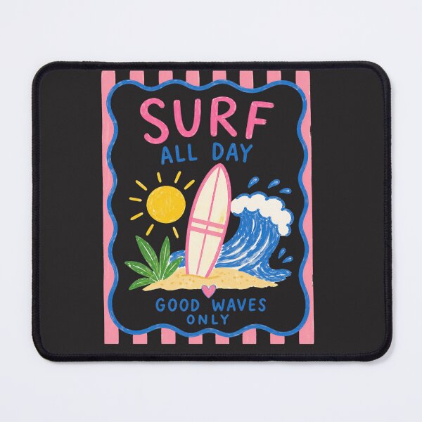 Item preview, Surf All Day Good Waves Only – Retro Surfboard Beach Summer Graphic Tee designed and sold by Golden Blaze Studio.