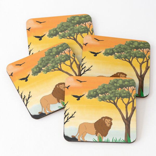 Item preview, Lion with trees designed and sold by Monkey-Lion.