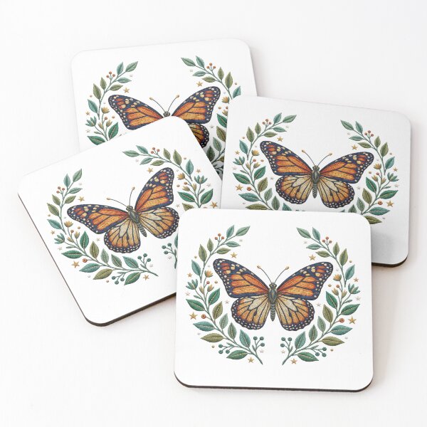 Aperçu de l'œuvre Papillon Monarque Broderie Style créée et vendue par chanshoping.