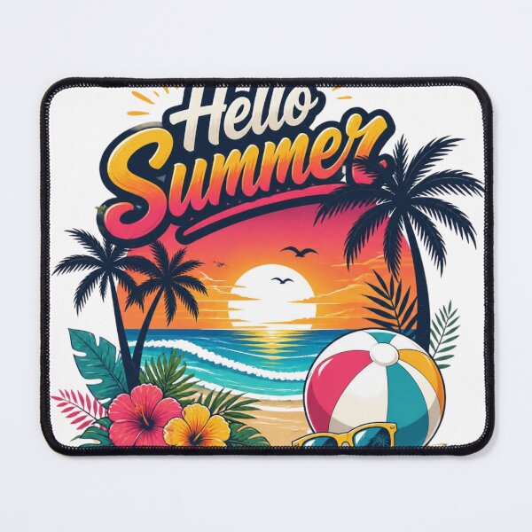 Item preview, Hello Summer Tropical Beach Sunset – Vacation Paradise Retro Summer Design designed and sold by Brain shot.