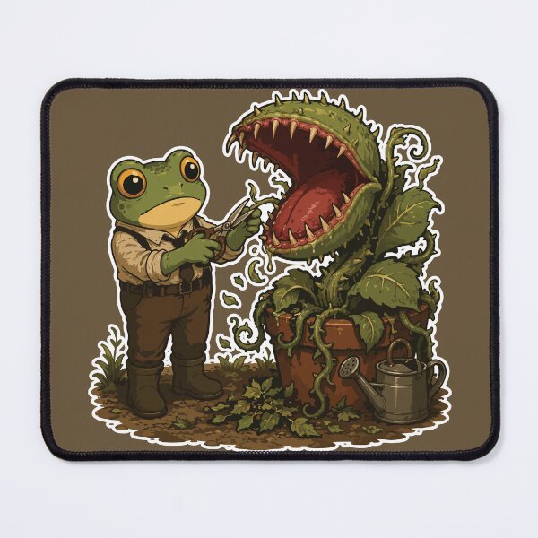 Item preview, Pruning the Problem Frog Sticker – Carnivorous Plant | Cottagecore Horror | Cute Gothic Gardening designed and sold by SimplePoDesign.