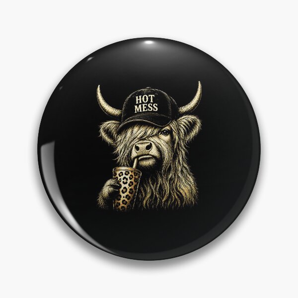 Item preview, Cute Sassy Highland Cow Hot Mess Coffee and Bubblegum designed and sold by Rahamkshop.