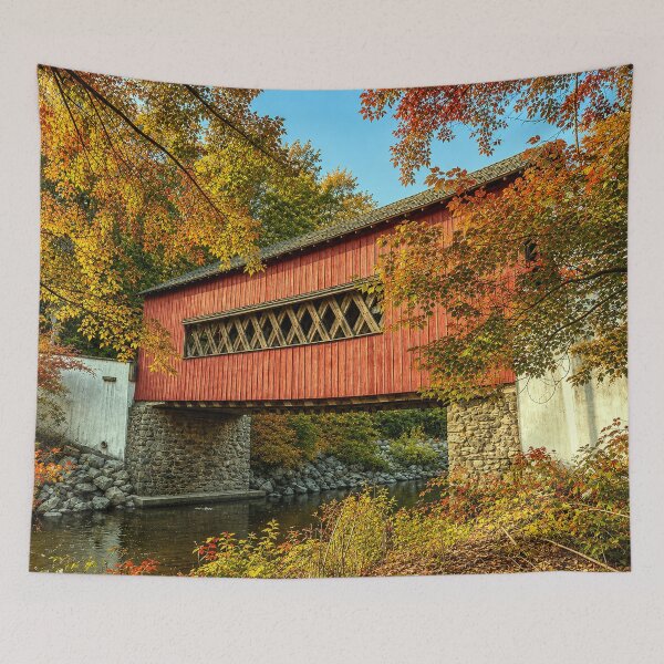 Item preview, Wooddale Covered Bridge color designed and sold by gotucoveredart.
