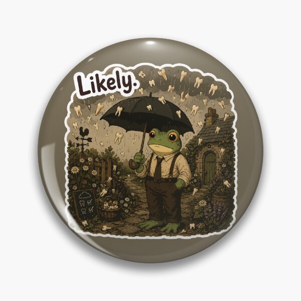 Item preview, Likely Frog Sticker – Tooth Rain Forecast | Dentist Humor | Cozy Gothic Cottagecore designed and sold by SimplePoDesign.