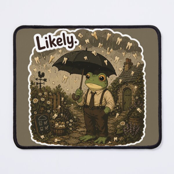 Item preview, Likely Frog Sticker – Tooth Rain Forecast | Dentist Humor | Cozy Gothic Cottagecore designed and sold by SimplePoDesign.
