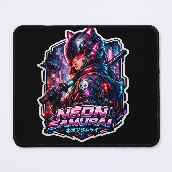 Item preview, Neon Samurai Cyberpunk Warrior Sticker designed and sold by Stickershutter.