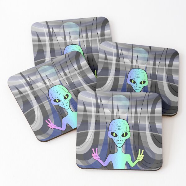 Item preview, Funny Alien In Space With Peace Fingers designed and sold by Sartoris Art.