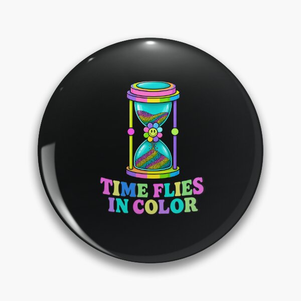 Item preview, El tiempo vuela en color: reloj de arena arcoíris con diseño retro pop art. designed and sold by Aimetoi.