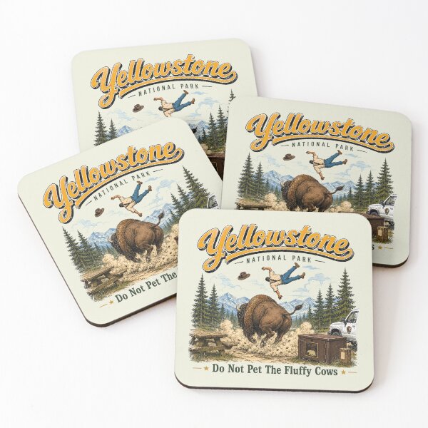 Item preview, Yellowstone National Park, Funny Bison Fluffy Cow designed and sold by Saitokuu7Art.