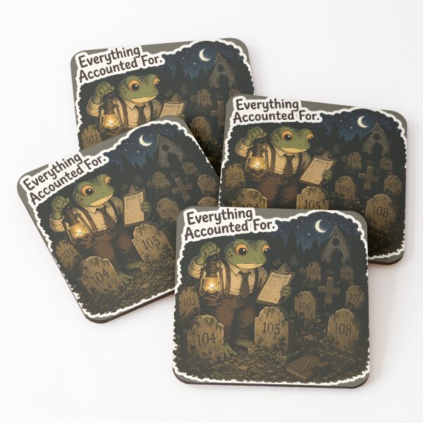 Item preview, Everything Accounted For Frog Sticker – Graveyard Groundskeeper | Cozy Gothic Horror | Cemetery Inventory designed and sold by SimplePoDesign.