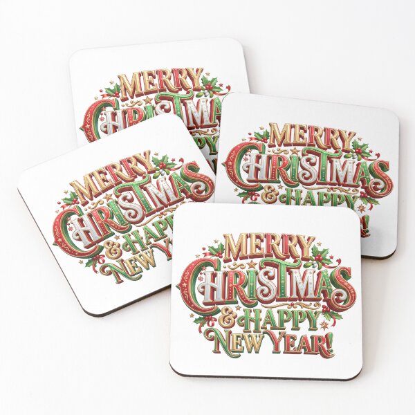 Item preview, Merry Christmas And Happy New Year - Festive 3D Holiday Typography designed and sold by royalflush664.
