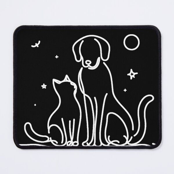 Item preview, White Dog and Cat Friendship designed and sold by Nitta Studio.