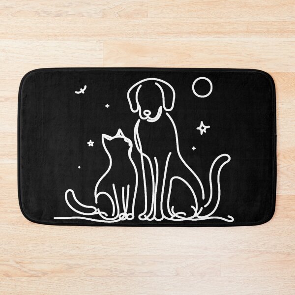 Item preview, White Dog and Cat Friendship designed and sold by Nitta Studio.