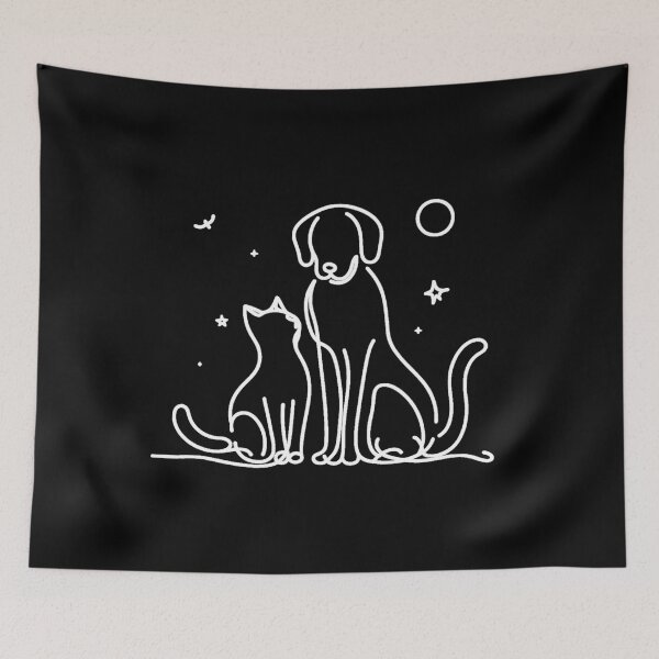 Item preview, White Dog and Cat Friendship designed and sold by Nitta Studio.