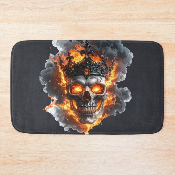 Item preview, Flaming Skull King Crown - Dark Fantasy Halloween Gothic Art designed and sold by OksArtStudio.