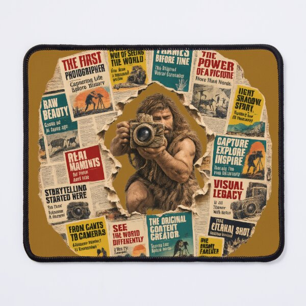 Item preview, The First Photographer Vintage Newspaper Collage designed and sold by NucciCollective.