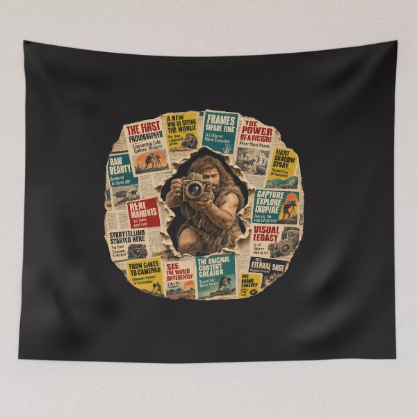 Item preview, The First Photographer Vintage Newspaper Collage designed and sold by NucciCollective.