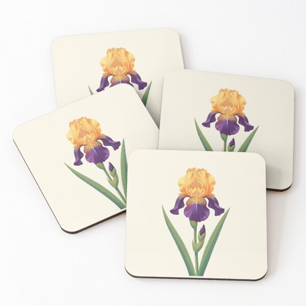 Item preview, Vintage Yellow and Purple Iris Flower Botanical Illustration designed and sold by Pasteltone.