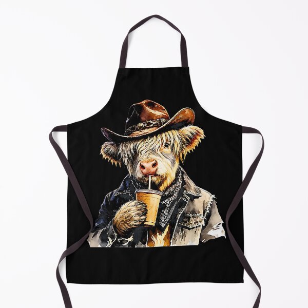 Item preview, Highland Cow with Cowboy Hat and Iced Coffee designed and sold by Rahamkshop.