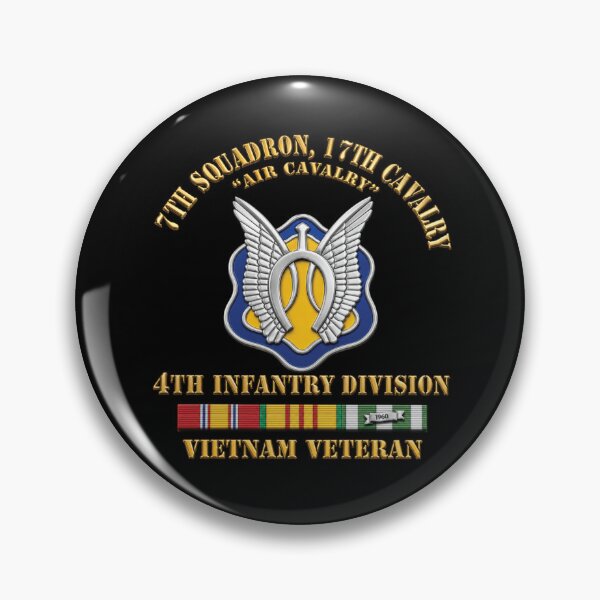 Item preview, Army - 7th Squadron - 17th Cavalry - 4th ID - Vietnam Vet w SVC Ribbon - 3D X 300 designed and sold by Military Insignia Products.