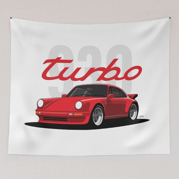 Item preview, Red Retro 930 turbo illustration designed and sold by blackdogshop.