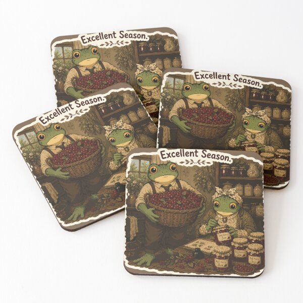 Item preview, Excellent Season Frog Sticker | Berry Harvest | Cottagecore Jam Making | Cozy Autumn Frog Couple designed and sold by SimplePoDesign.