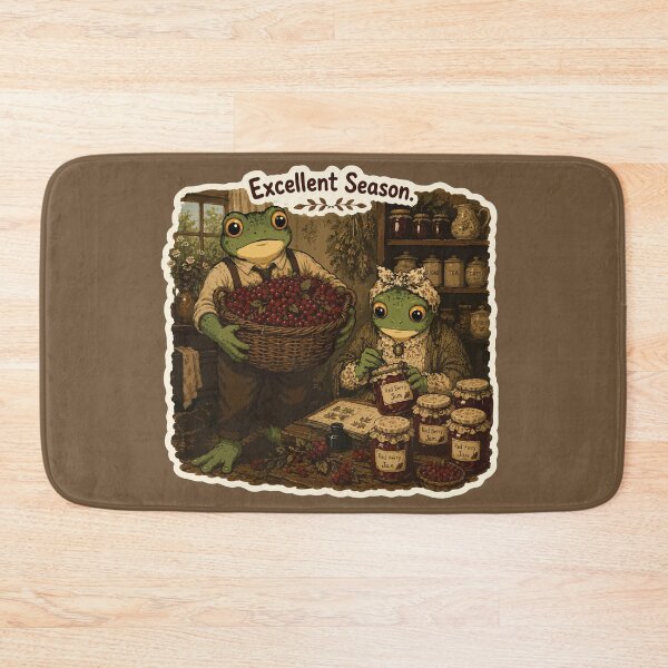 Item preview, Excellent Season Frog Sticker | Berry Harvest | Cottagecore Jam Making | Cozy Autumn Frog Couple designed and sold by SimplePoDesign.