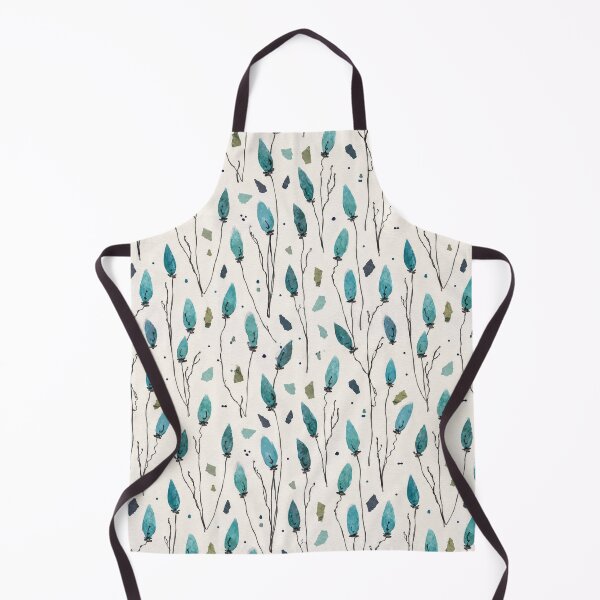Item preview, Modern Teal Botanical Bud Seamless Pattern | Minimal Ink Leaf Repeat for Fabric, Wallpaper & Textile Design designed and sold by SWSandraWechner.