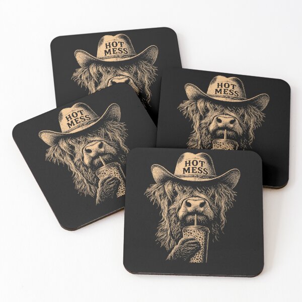 Item preview, Cute Sassy Highland Cow Hot Mess Coffee and Bubblegum designed and sold by Rahamkshop.