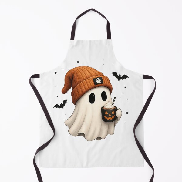 Item preview, Cute Cozy Halloween Ghost Drinking Pumpkin Spice Coffee Kawaii Fall Ghost Design designed and sold by Brain shot.