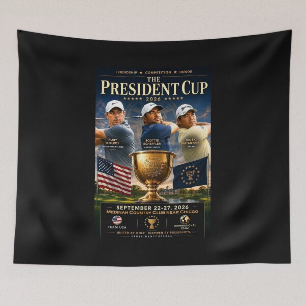Item preview, THE PRESIDENTS CUP – 3 Top Golfers | McIlroy • Scheffler • Matsuyama  designed and sold by DBM Photo Art 1.