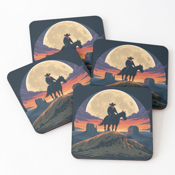 Item preview, Lone Cowboy Under a Desert Moon designed and sold by QuantumQGear.