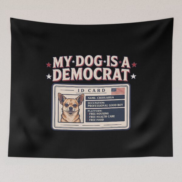 Item preview, My Dog Is A Democrat Chihuahua Funny Dog ID Card designed and sold by PROPera-design.