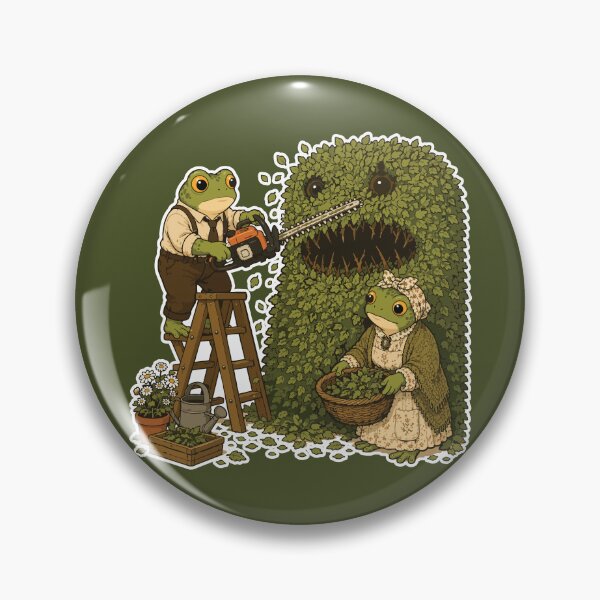 Item preview, Monster Hedge Frog Sticker | Cottagecore Horror | Topiary Monster | Cozy Frog Couple | Dark Garden Humor designed and sold by SimplePoDesign.