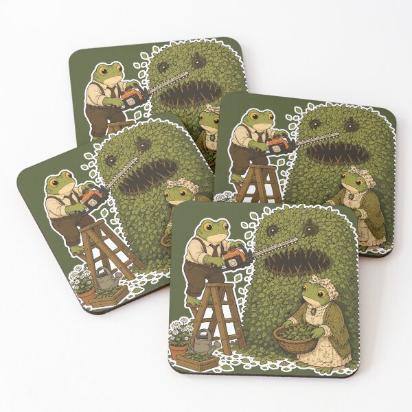 Item preview, Monster Hedge Frog Sticker | Cottagecore Horror | Topiary Monster | Cozy Frog Couple | Dark Garden Humor designed and sold by SimplePoDesign.